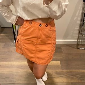 Orange Cargo Mini Skirt